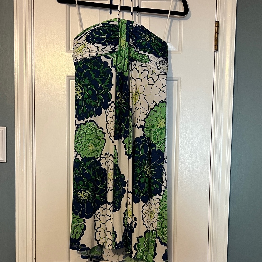Nine West Green and Blue Strapless Dress